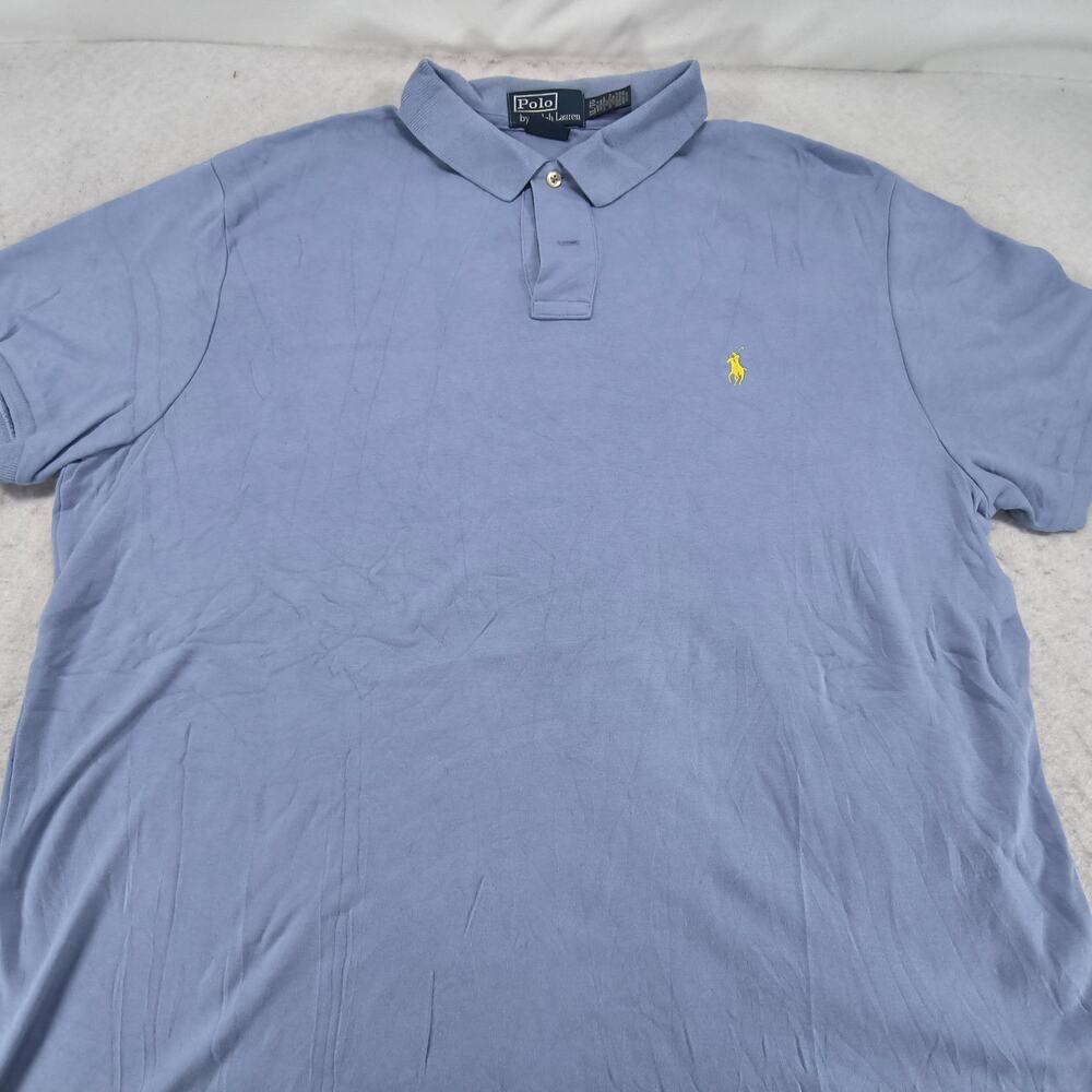 Polo by Ralph Lauren Custom Fit Casual Collared Polo Shirt Mens Size 2XL Blue